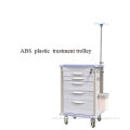 Portable  Abs Plastic Treatment Medical Equipment Trolley With Multi Bin Container